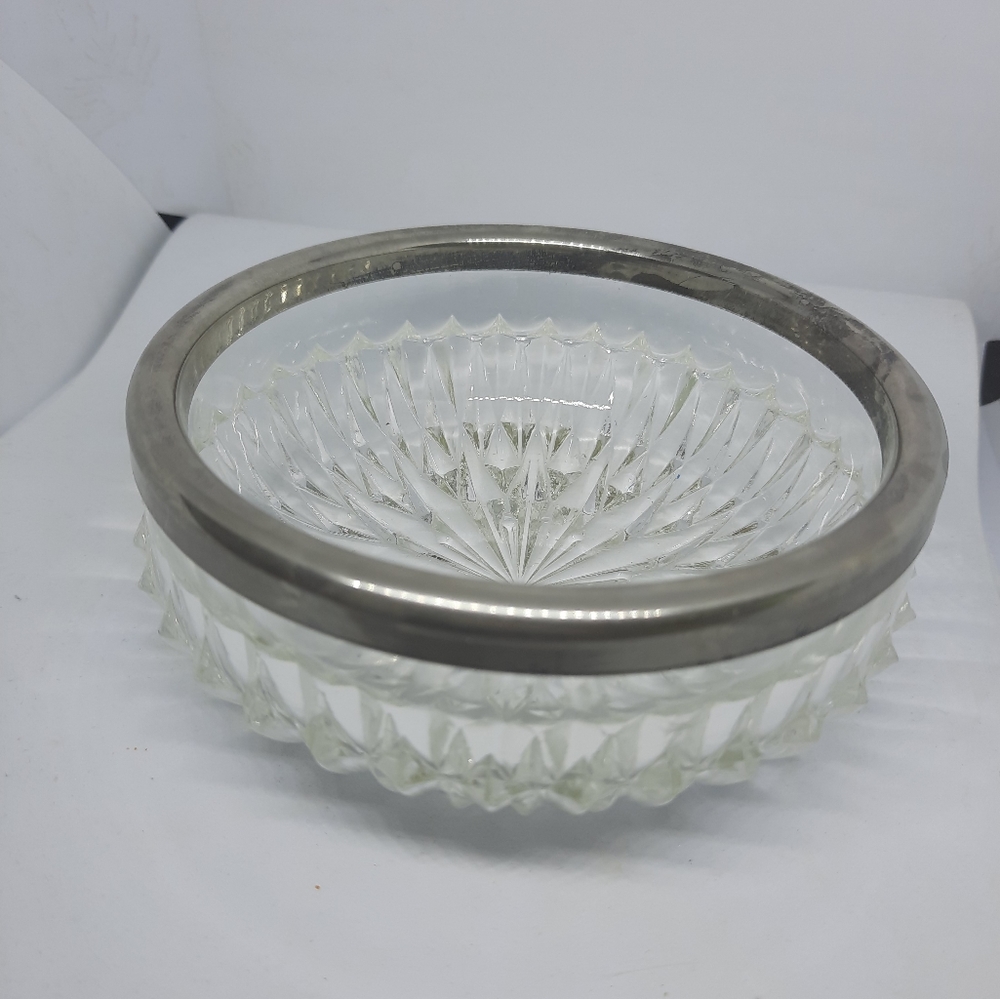 Candy dish sterling band on top